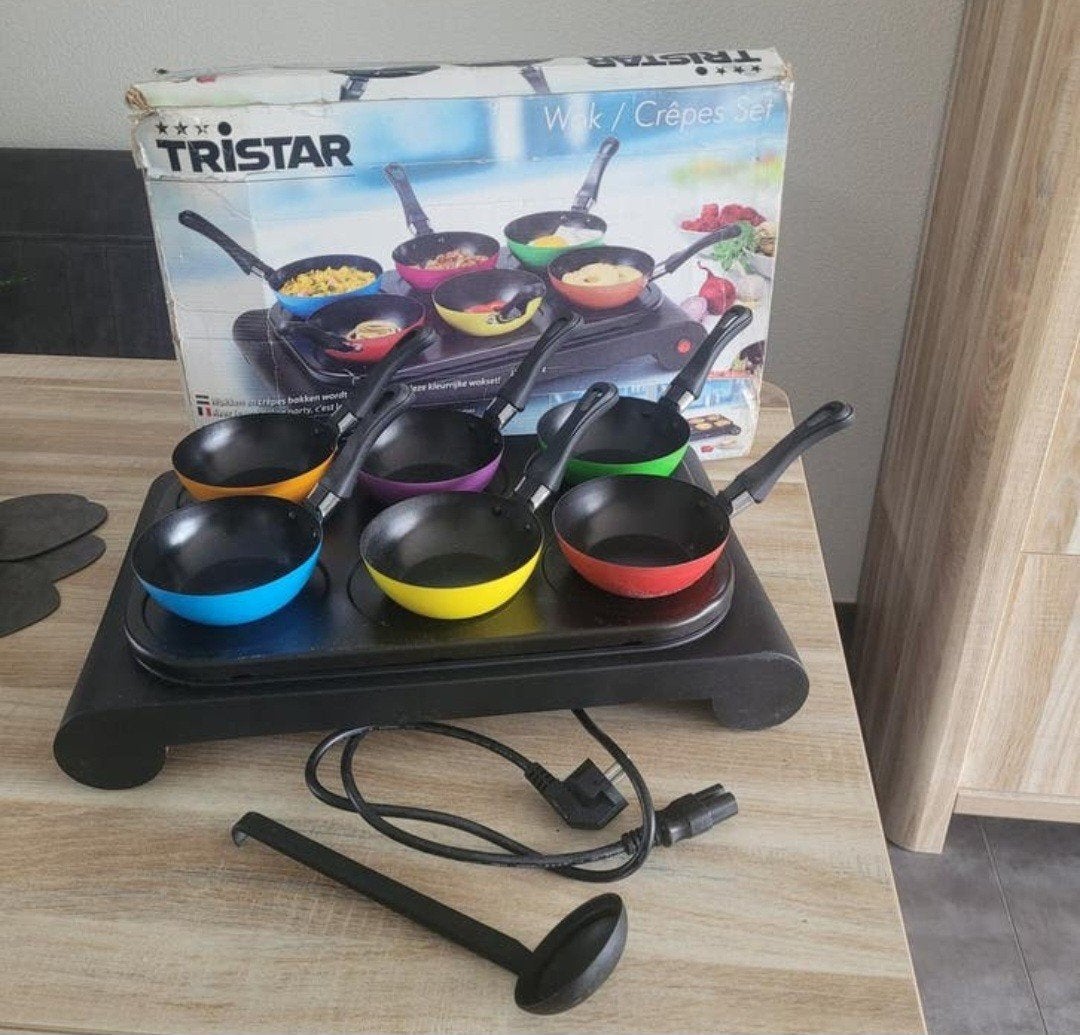 Tristar Wok/Crêpes Set - Mini Wokset met 6 Pannetjes, Ophalen of Verzenden