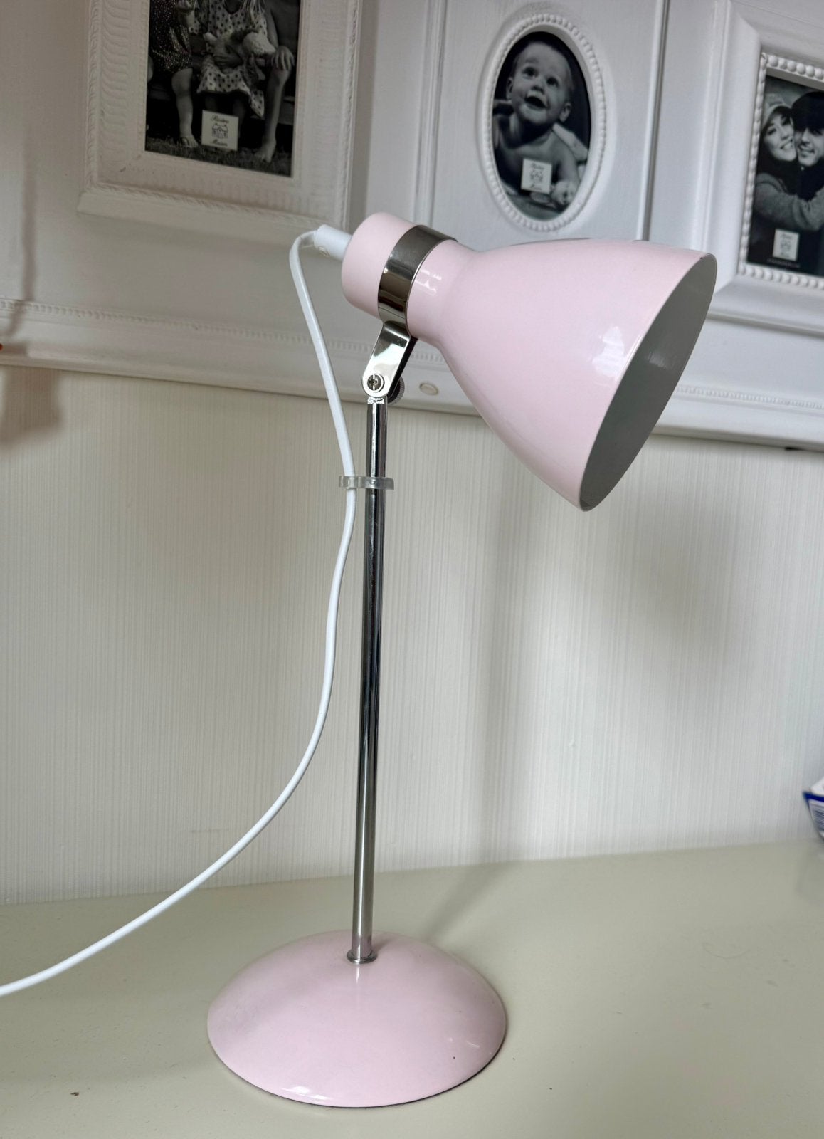 Burolamp roze 38cm., Bureaulamp, Gebruikt, 38 cm, Ophalen of Verzenden
