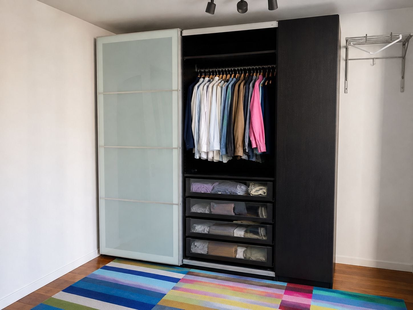 TE KOOP goeie Ikea PAX kast 2,5 meter lang, Ophalen of Verzenden, Gebruikt, 50 tot 75 cm, 200 cm of meer