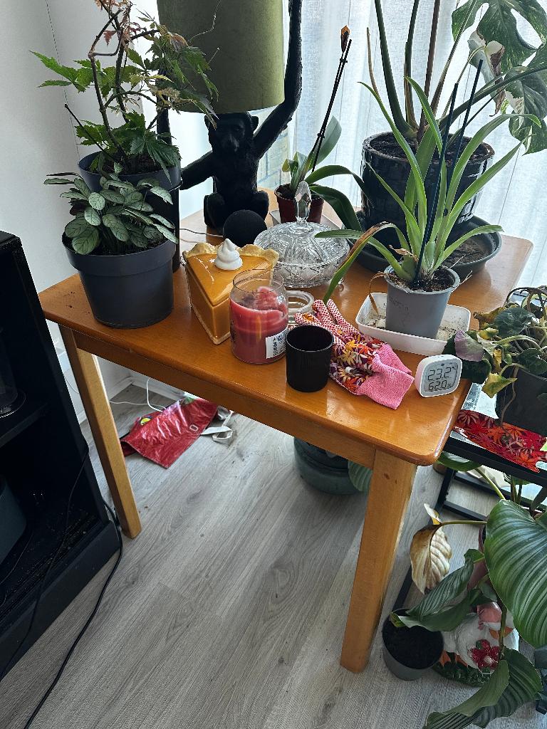 Vintage Wooden Side Table / Small Dining Table, Huis en Inrichting, Tafels | Eettafels, Ophalen, Gebruikt, 50 tot 100 cm, Vierkant