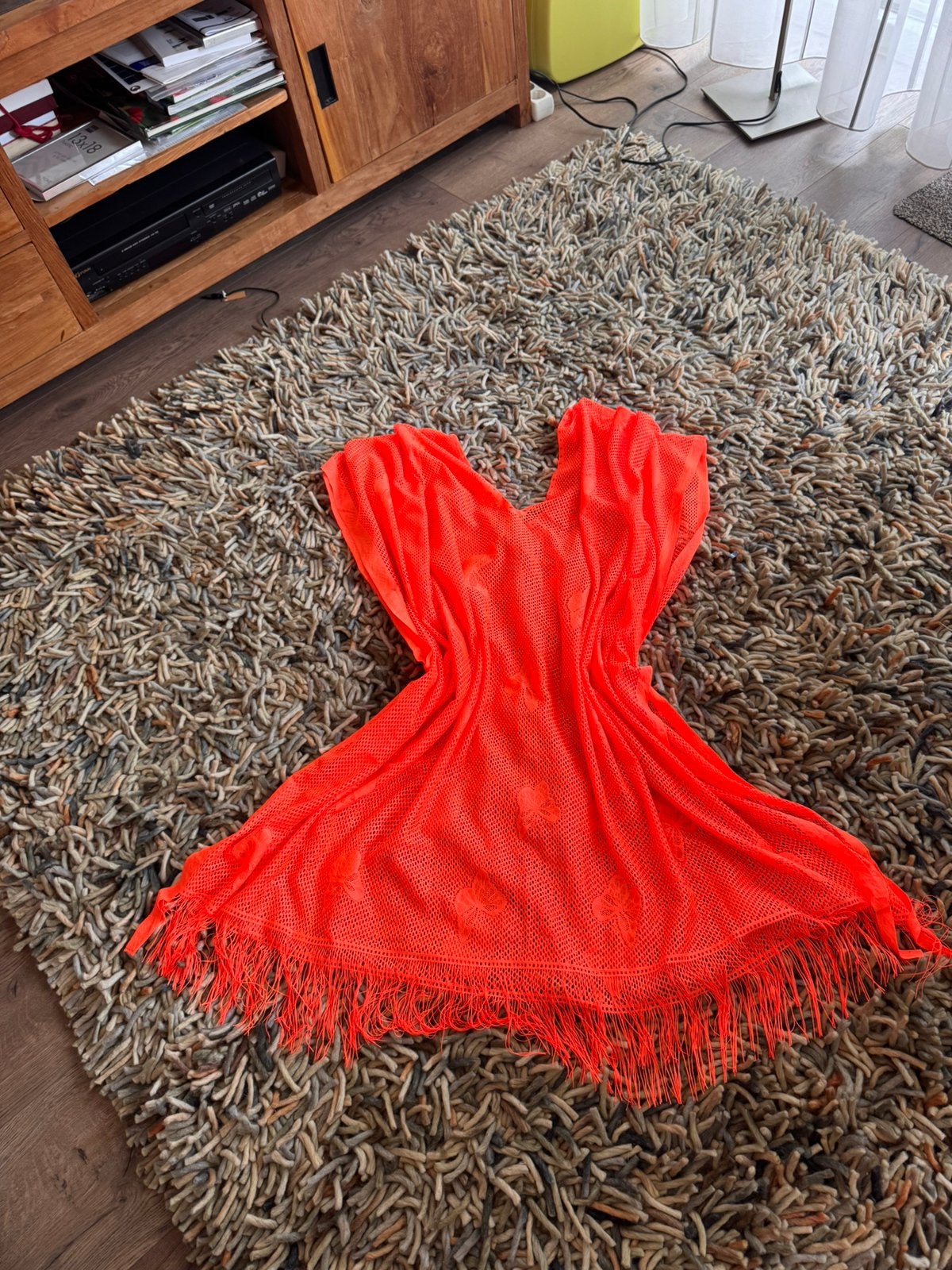 Badkleding overgooier, Ophalen of Verzenden, Zo goed als nieuw, Oranje, Knielengte