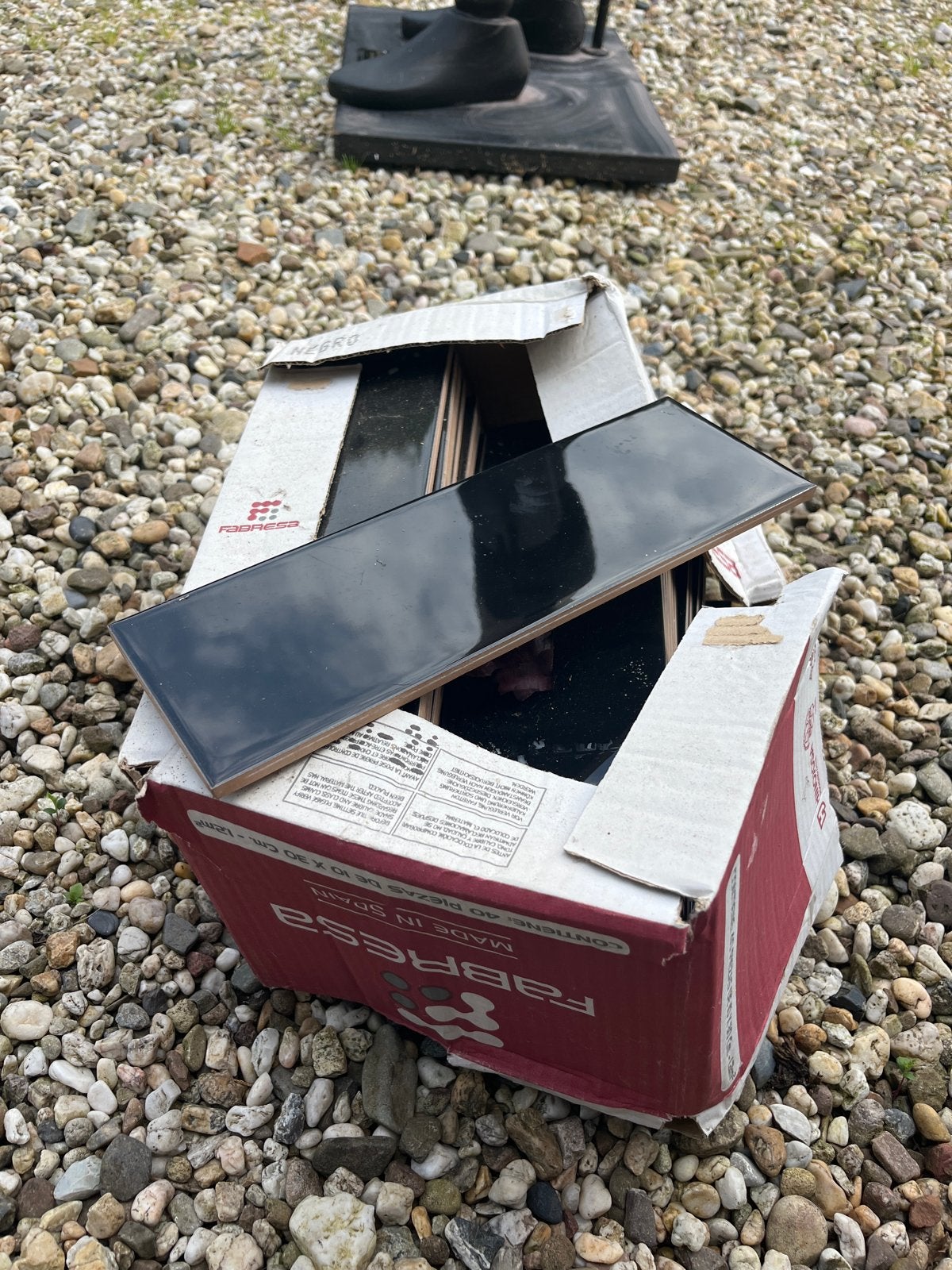Zwarte glanzende tegels, 10x30 cm, Fabresa, Doe-het-zelf en Verbouw, Tegels, Ophalen, Nieuw, Minder dan 20 cm, 20 tot 40 cm