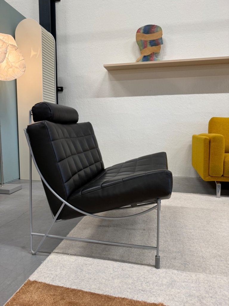 Leolux Volare fauteuil zwart leer design stoel, Leolux, Info@leolux.nl, Ophalen of Verzenden, Zo goed als nieuw