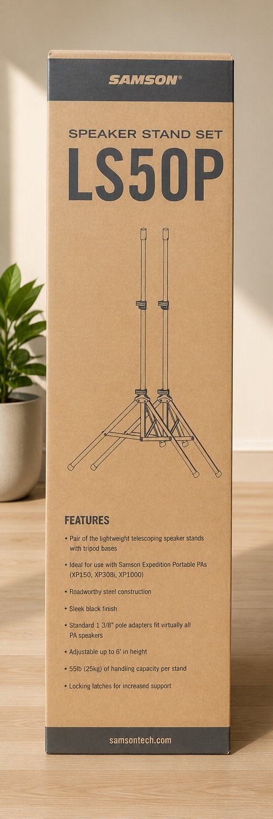 Samson LS50P Speaker Stand Set, Muziek en Instrumenten, Standaards, Verzenden, Gebruikt