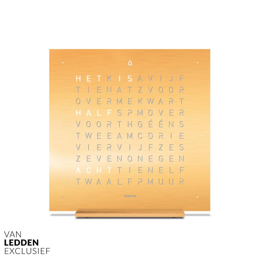 Qlocktwo Earth 13.5 Golden Legend Woordklok Design Klok Goud