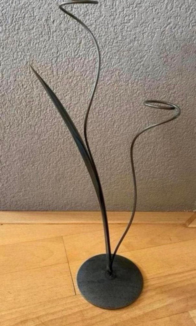 Prachtige metalen waxinelichthouder, 41 cm, Zwart, Waxinelichthouder, Ophalen of Verzenden