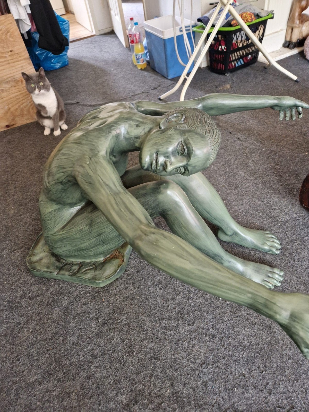 bronzen tafel geslepen gelaagd glasplaat, Ophalen, 50 - 100 cm, Handgemaakt, Beeld
