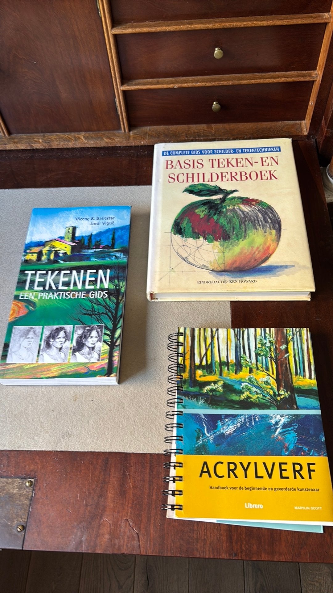 Basis teken- en schilderboek - Acrylverf- Tekenen, praktisch, Ophalen of Verzenden, Zo goed als nieuw, Tekenen en Schilderen