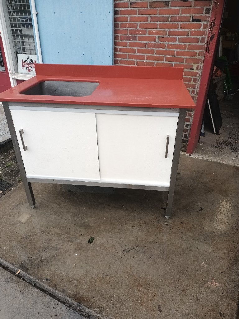 Spoel-snij tafel 125x70x97 cm hoog, Ophalen of Verzenden, Gebruikt, 25 tot 50 cm, Minder dan 100 cm