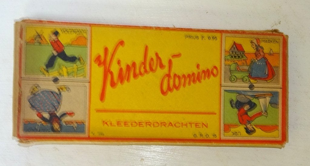 antiek doosje met kinder- domino, Antiek en Kunst, Antiek | Speelgoed, Ophalen of Verzenden