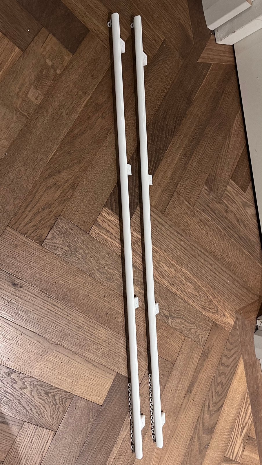2 witte gordijnrails, 94 cm, inclusief glijders, Ophalen, Overige materialen, Gebruikt, Overige merken