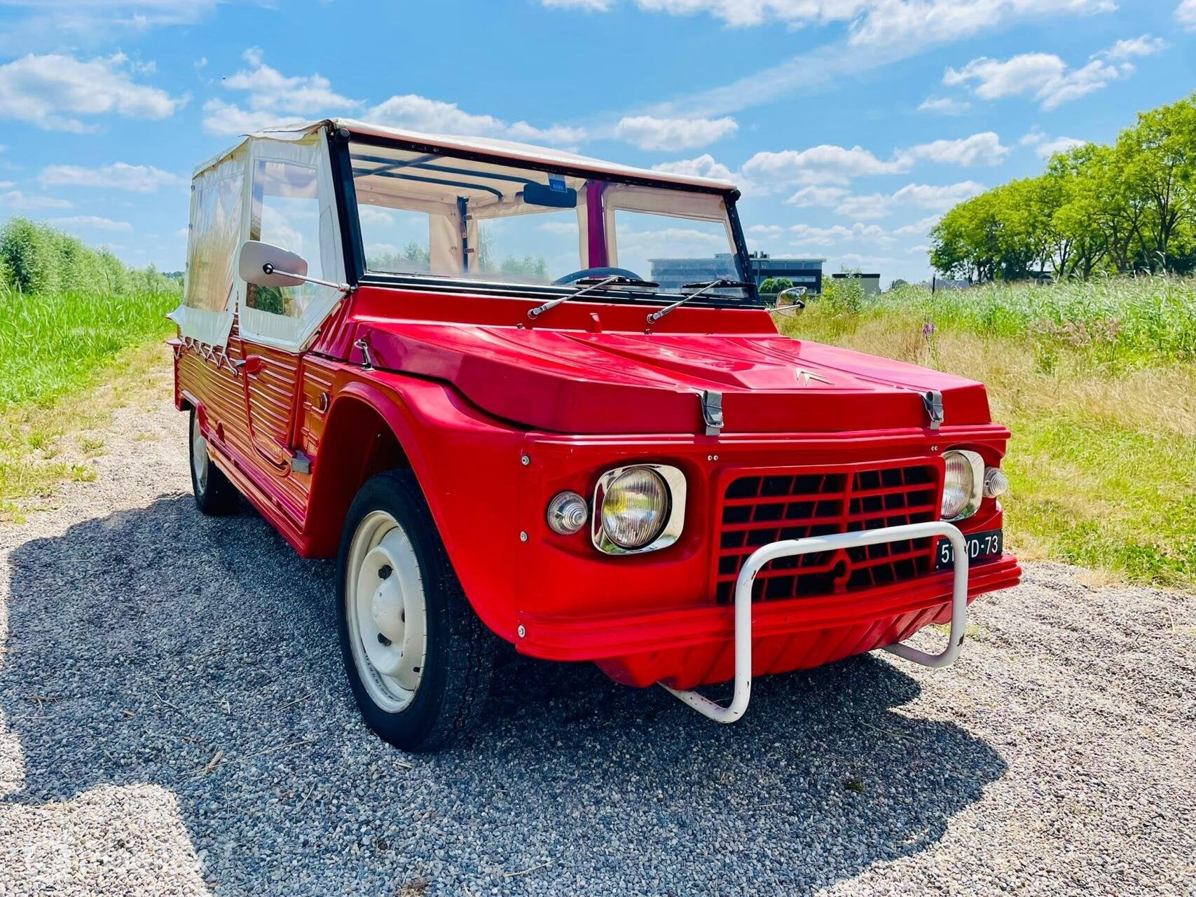 Mehari rouge hopi 4 pers. 01-1973 55.040 km, Auto's, Voorwielaandrijving, 31 pk, 602 cc, Handgeschakeld
