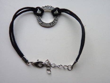 Armband Geloof Hoop Liefde, Ophalen of Verzenden, Nieuw, Zwart