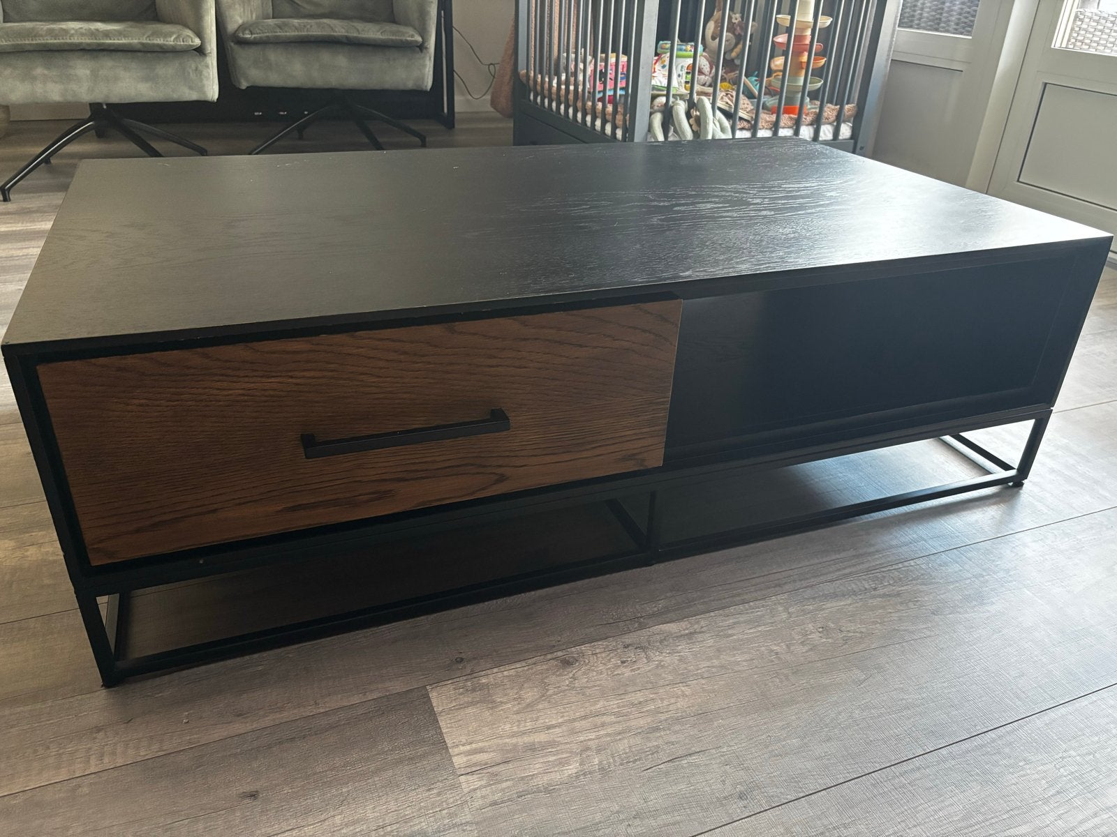 Salontafel Veneta van Pronto, eikenfineer, Huis en Inrichting, Tafels | Salontafels, Ophalen, Gebruikt, 100 tot 150 cm, Eikenhout