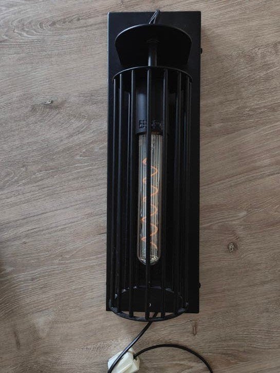 Industriële Wandlamp, Huis en Inrichting, Zwart, Zo goed als nieuw, Metaal, E27 (groot)