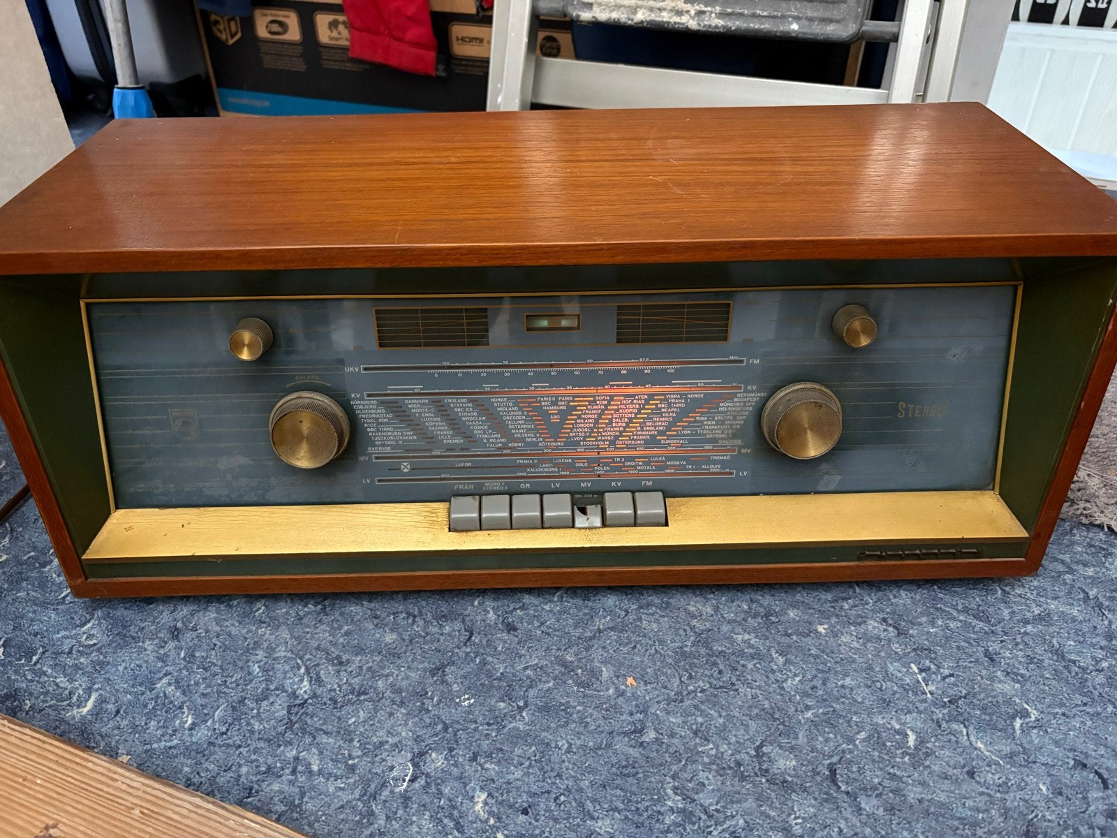 Vintage Philips B5S12A buizenradio - werkend, Ophalen of Verzenden, Gebruikt, Radio