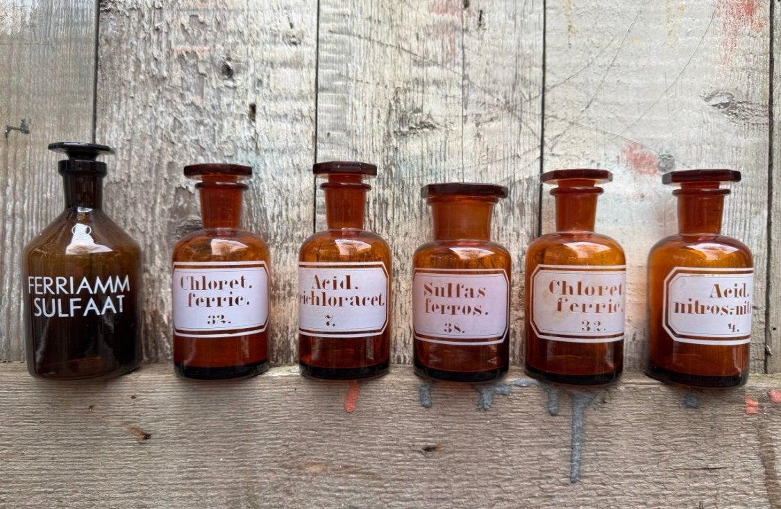 Apothekersflesjes bruin glas flesjes, Ophalen