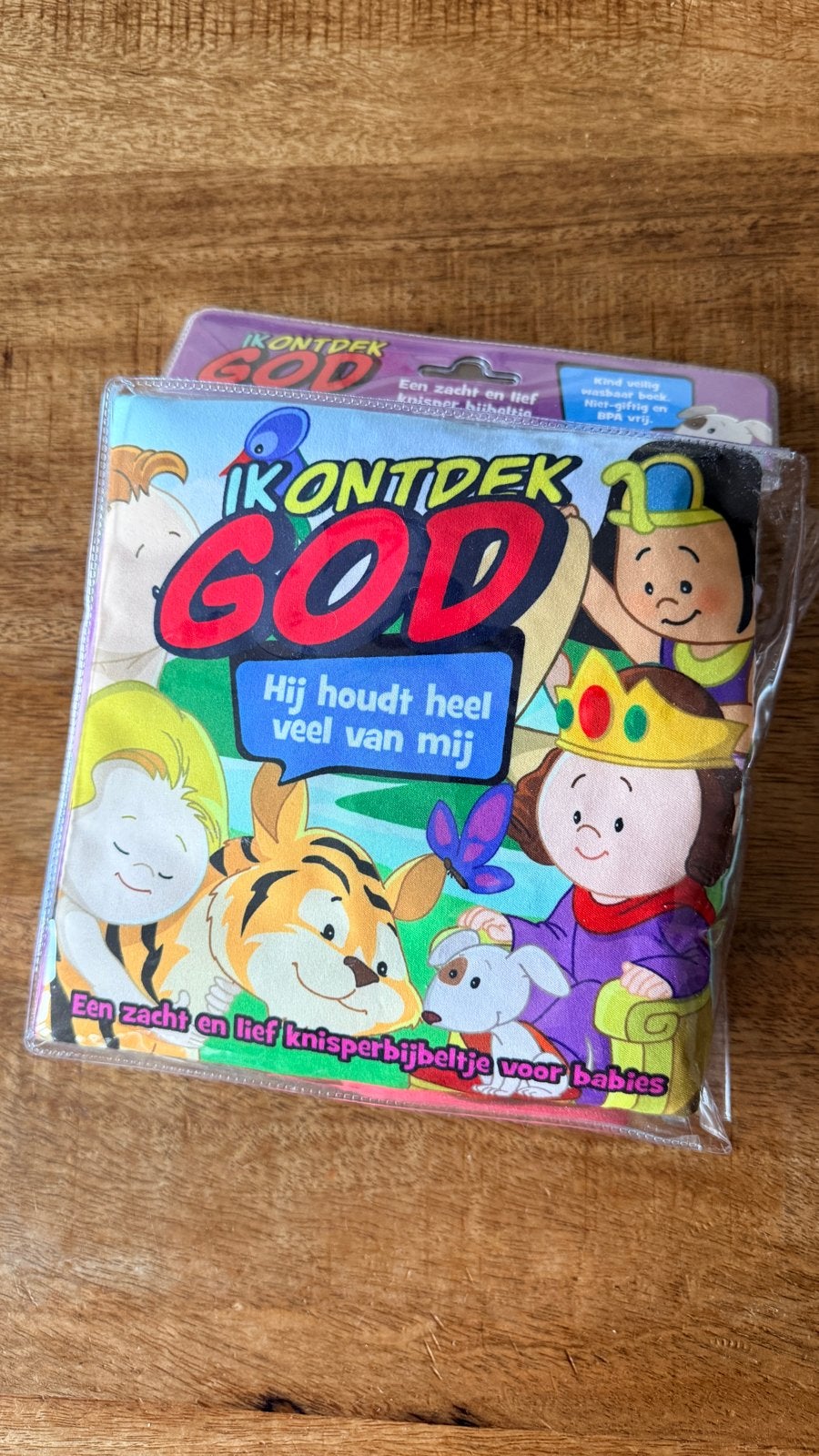 IK ONTDEK GOD - Knisperbijbeltje voor baby's, Ophalen of Verzenden, Nieuw, Uitklap-, Voel- of Ontdekboek, 0 tot 6 maanden