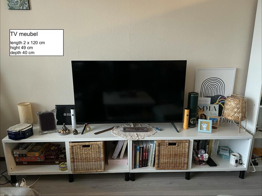TV meubel, Ophalen, 100 tot 150 cm, Zo goed als nieuw, Minder dan 100 cm