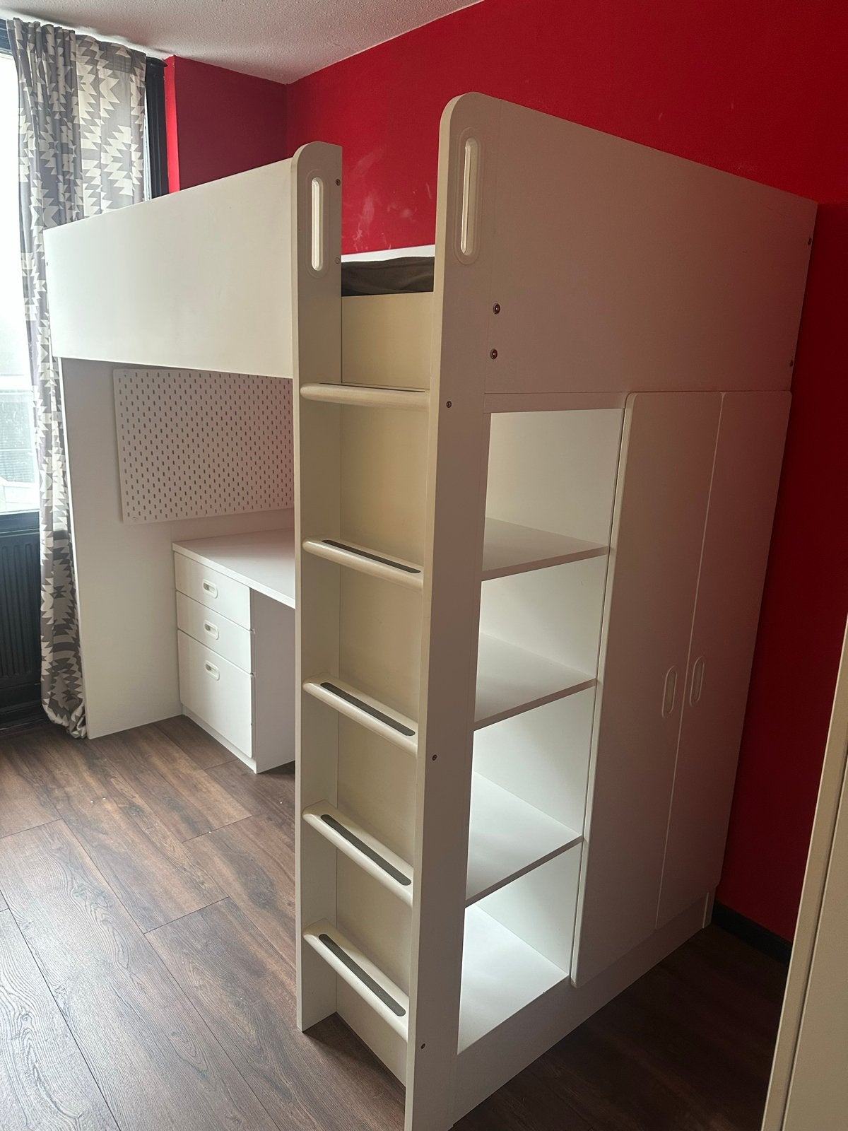 IKEA Småstad Hoogslaper met Bureau en Kast, Ophalen, Gebruikt, Eenpersoons, 200 cm