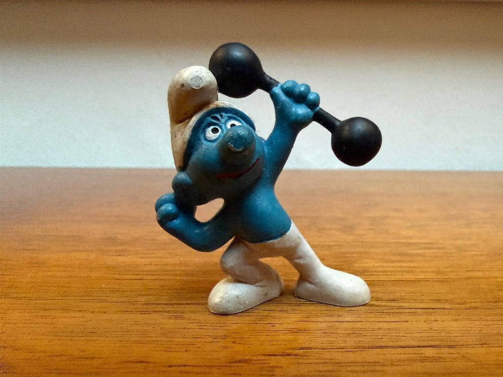 Smurf met halter – zonder shirt, Ophalen of Verzenden, Gebruikt, Overige Smurfen, Poppetje, Figuurtje of Knuffel