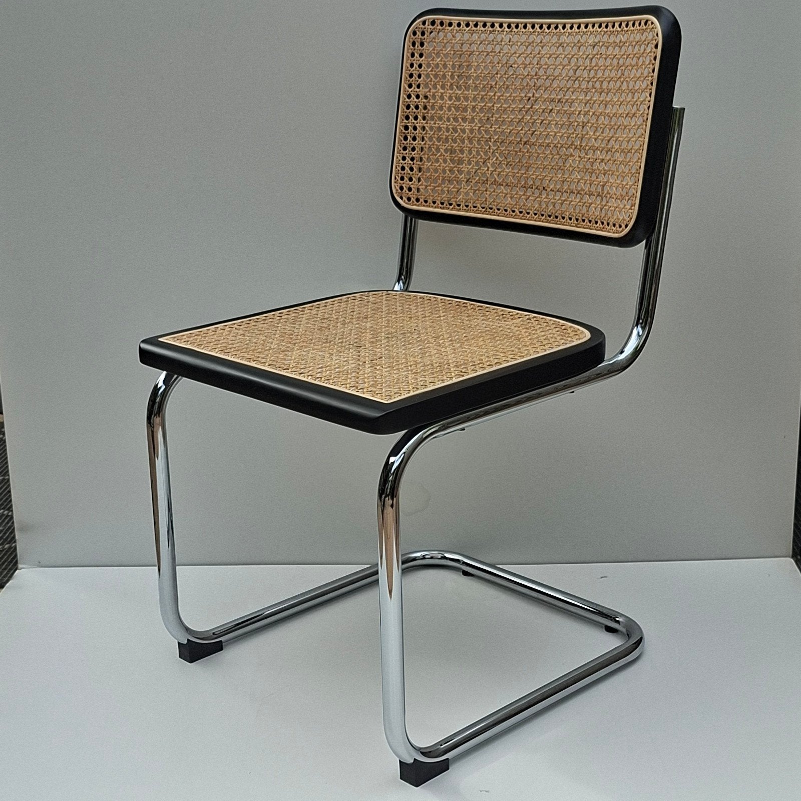 Classic webbing Breuer Bauhaus buisframe stoel Thonet stijl, Hout, Zwart, Nieuw, Ophalen of Verzenden