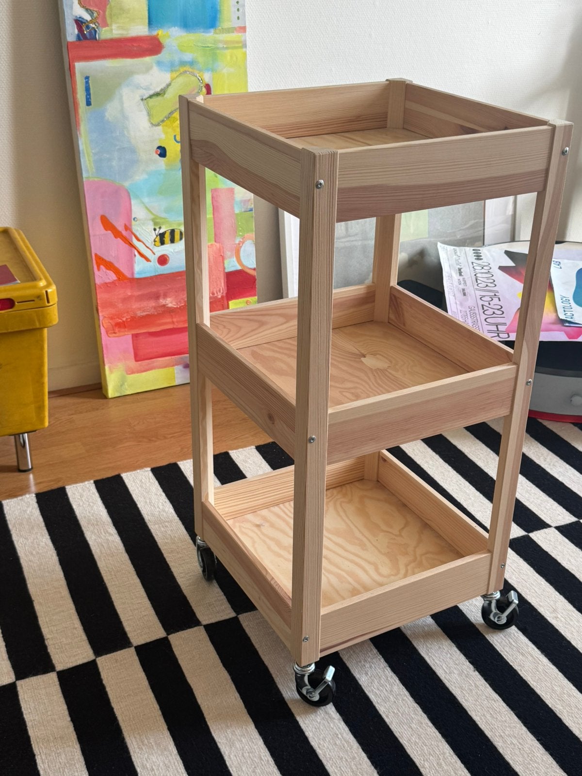 wood trolley ikea, Ophalen, Zo goed als nieuw