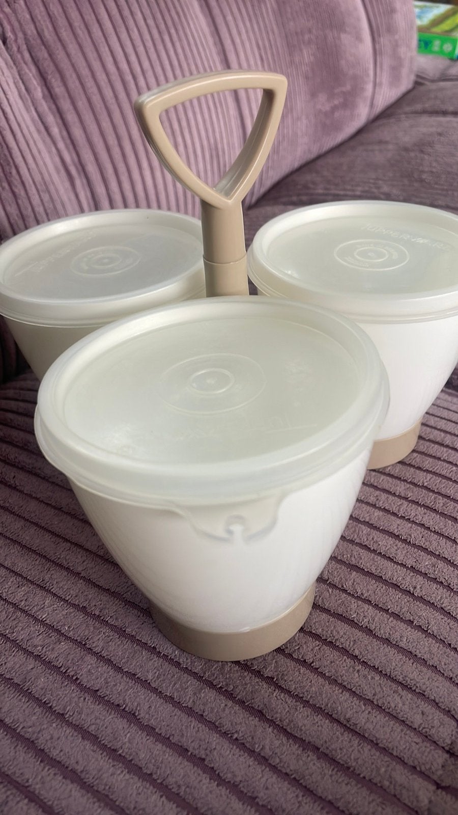 Tupperware belegpotjes, Ophalen of Verzenden, Gebruikt, Wit, Overige typen