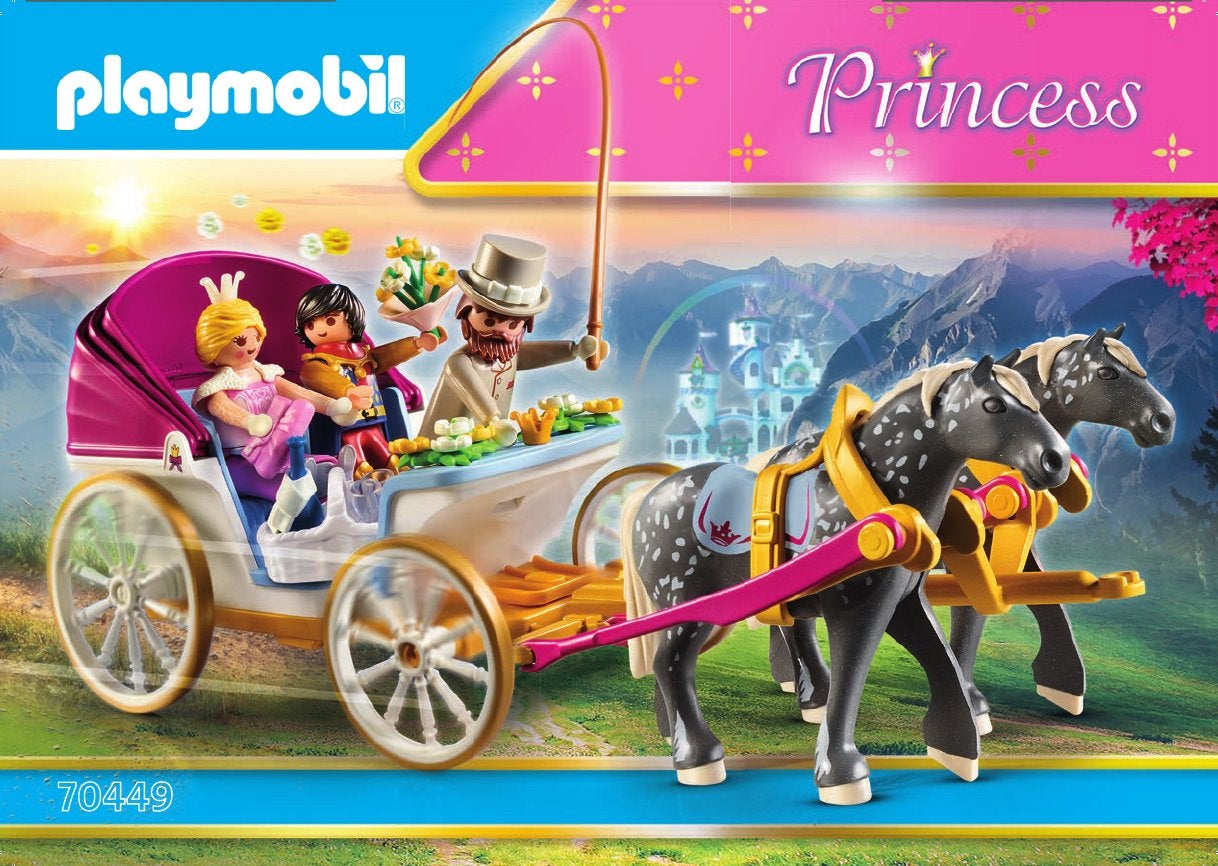Playmobil Princess Koets met paarden (70449), Gebruikt, Complete set, Voertuig, Ophalen of Verzenden