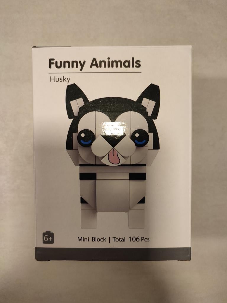 Funny animals husky mini blocks, Ophalen of Verzenden
