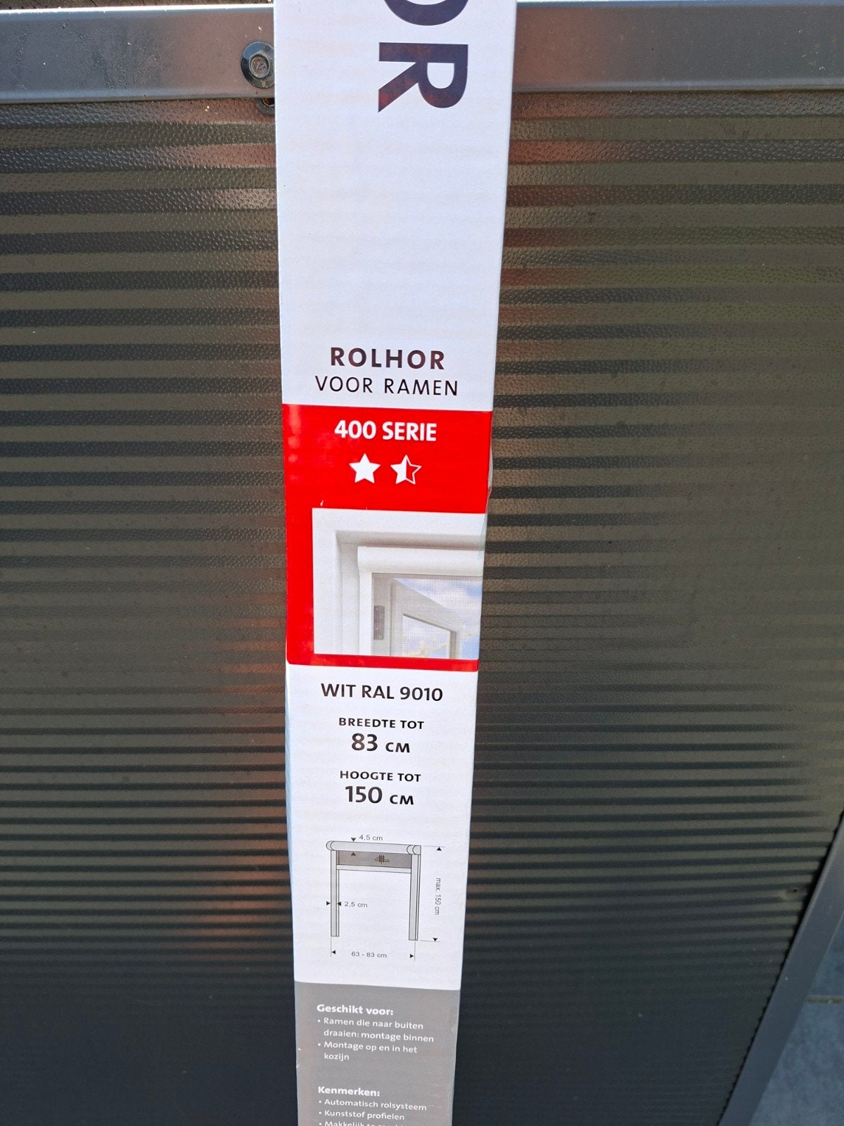 Bruynzeel Rolhor voor ramen - Wit RAL 9010 (83x150 cm), Ophalen, Nieuw, Overige typen, Minder dan 200 cm
