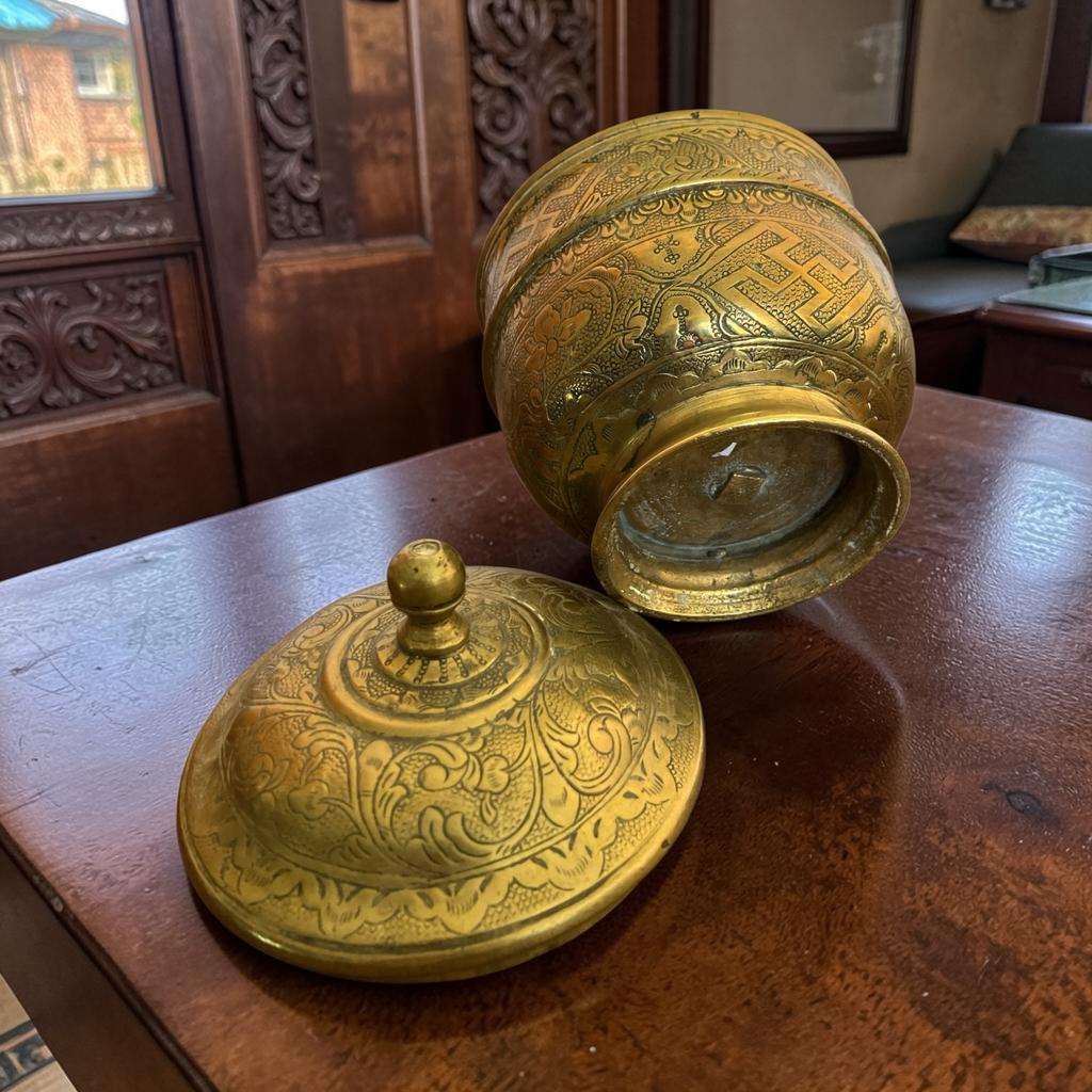 Antieke Messing sirihpot  - Sumatra,  1880-1930, Antiek en Kunst, Ophalen
