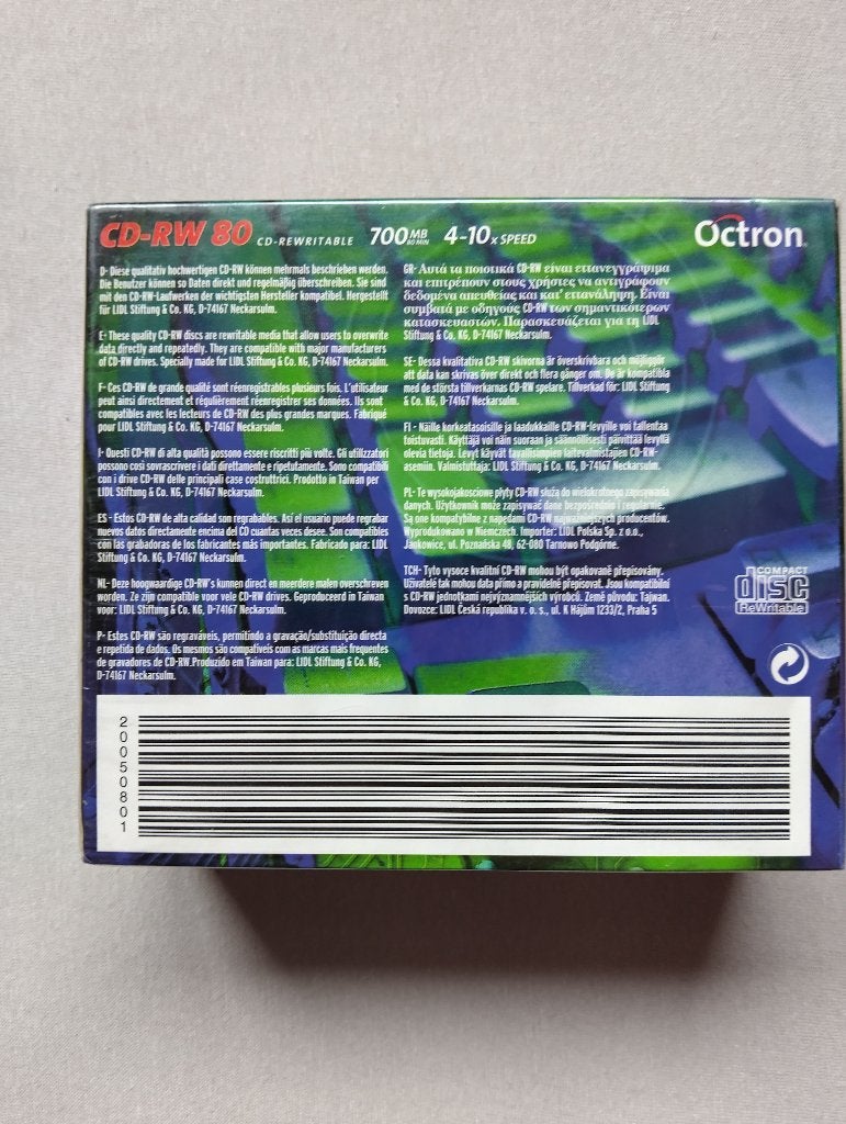 Octron CD-RW 80 Rewritable CD's * 5 stuks * 700MB * Sealed *, Computers en Software, Herschrijfbaar, Cd, Nieuw, Ophalen of Verzenden