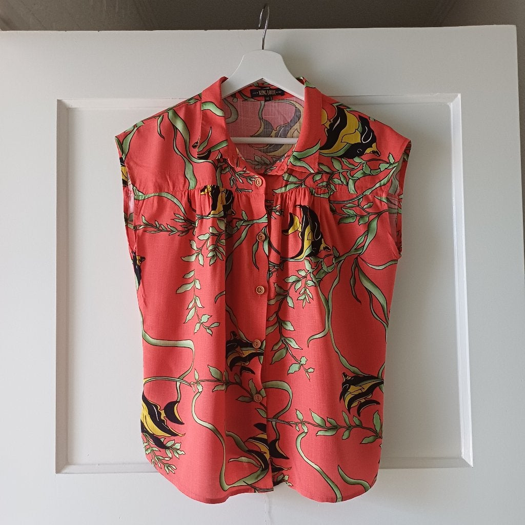 King Louie blouse, Maat 36, Oranje, Ophalen of Verzenden, Zo goed als nieuw, King Louie