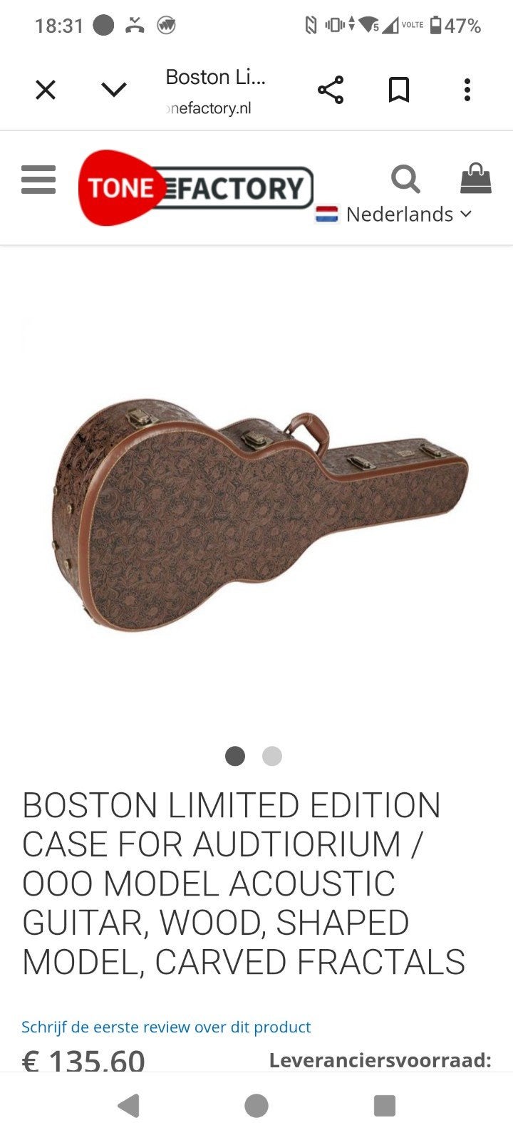 tripple 0 auditorium Boston gitaarkoffer limited edition aud, Muziek en Instrumenten, Behuizingen en Koffers, Ophalen of Verzenden