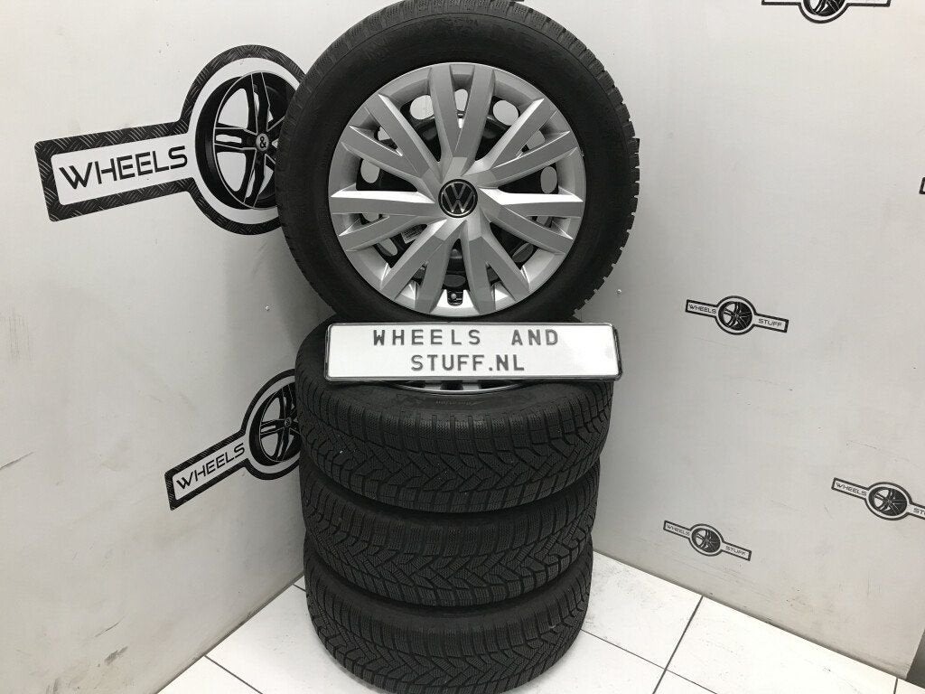 VW Golf Touran jetta staal velgen 16"inch winterbanden 5x112, Ophalen, Gebruikt, 16 inch, Banden en Velgen