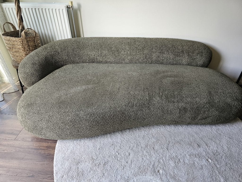 Westwing bank teddy green, Ophalen, Driepersoons, 75 tot 100 cm, Zo goed als nieuw