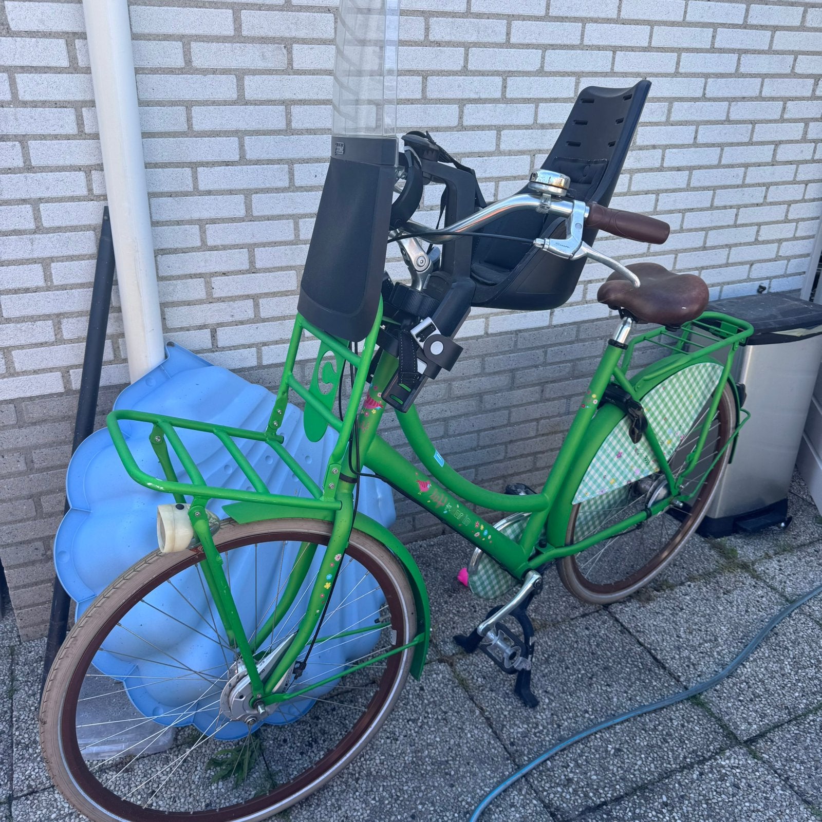 Dames fiets met fiets stoeltje, Gebruikt, Windscherm, 1 zitje, Ophalen