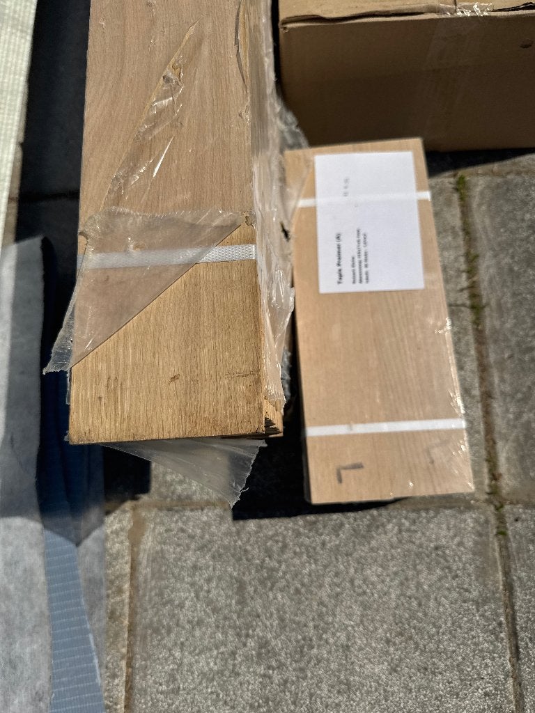 Visgraat tapis met band en bies, Huis en Inrichting, Stoffering | Vloerbedekking, Zo goed als nieuw, Band en bies eiken visgraat