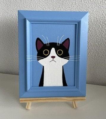 Schilderijtjes van een kat en een hond - incl. schildersezel, Minder dan 50 cm, Nieuw, Ophalen of Verzenden, Schilderij
