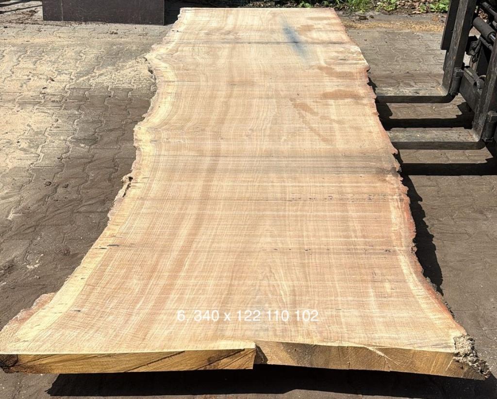 Schaaldeel, eiken, tuintafel blad, boomstamtafel eik massief, Tuin en Terras, Ophalen, Nieuw, Rechthoekig, Hout