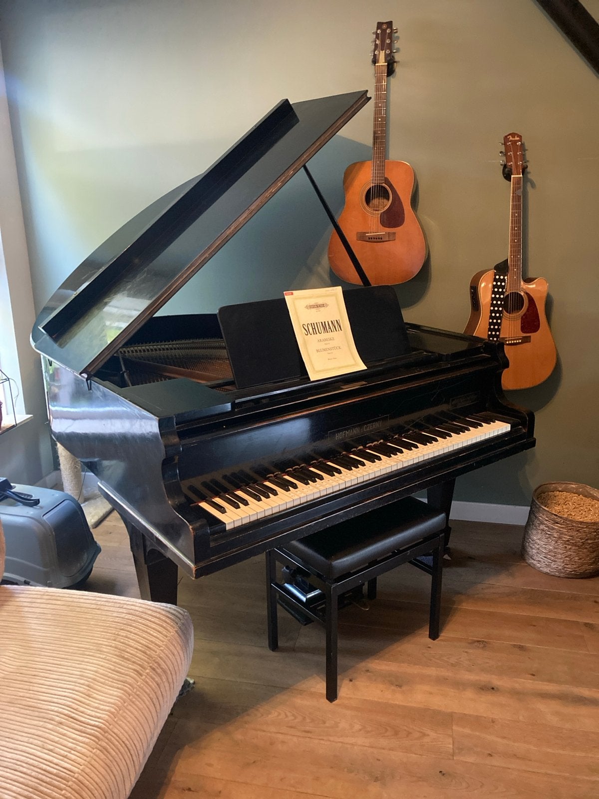 Hofmann & Czerny Vleugel - Zwart, Gebruikt, Muziek en Instrumenten, Ophalen, Gebruikt, Zwart, Vleugel
