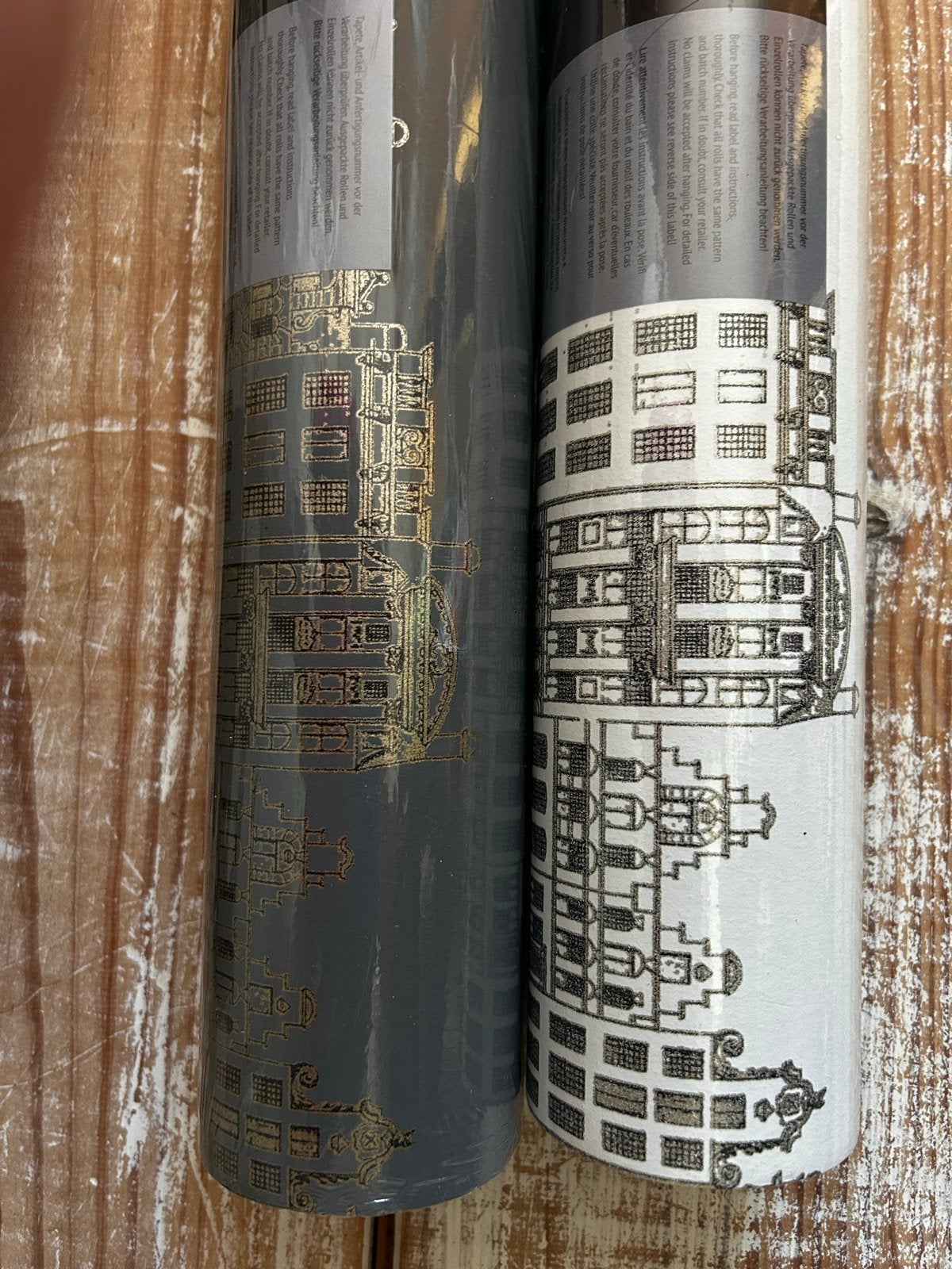 Rasch Textil Behang Amsterdamse Grachtenpanden, Ophalen of Verzenden, Grijs, Landschap, Rasch