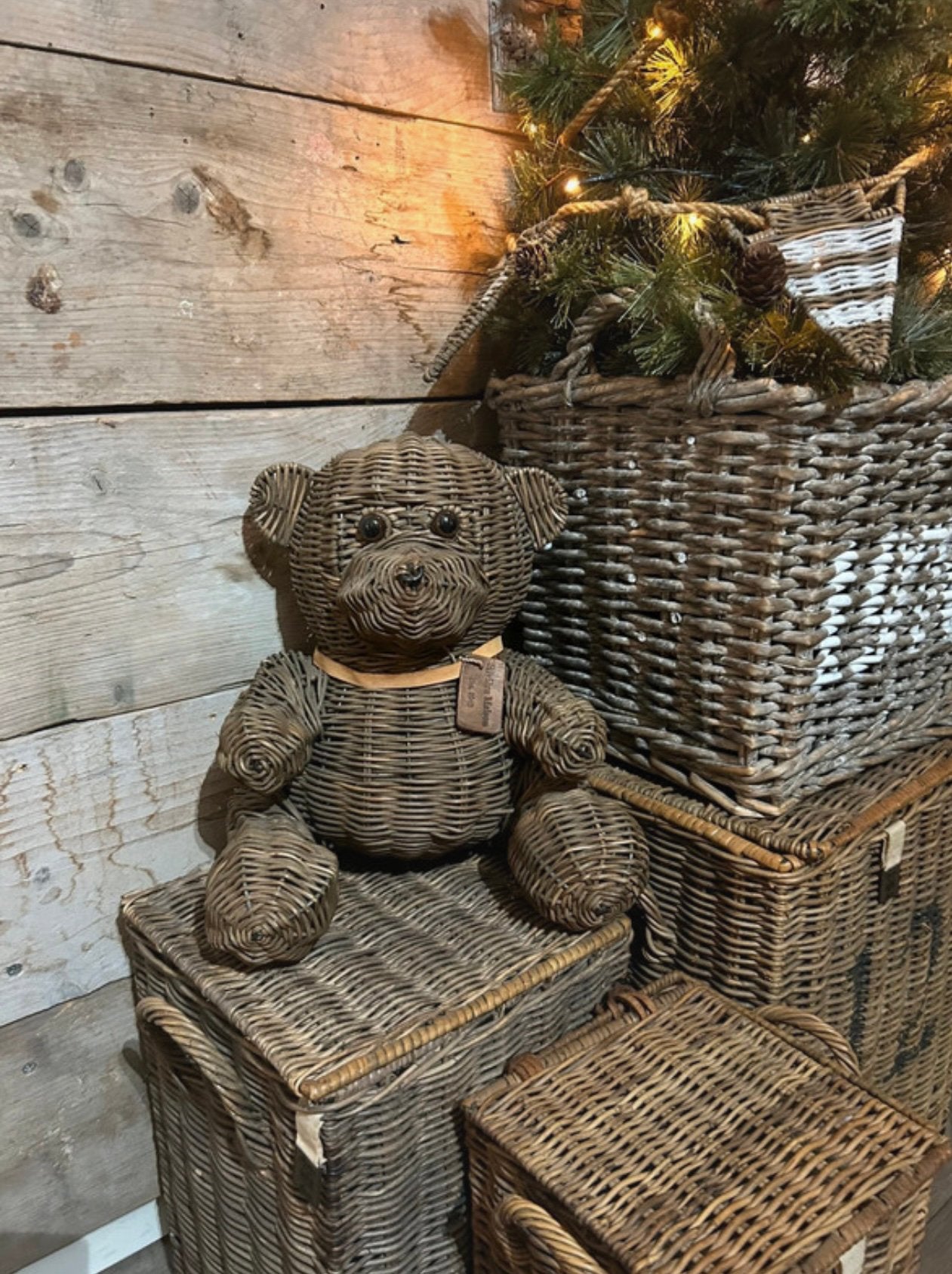 Riviera maison rustic rattan beer, Ophalen of Verzenden, Zo goed als nieuw, Bruin, Overige materialen