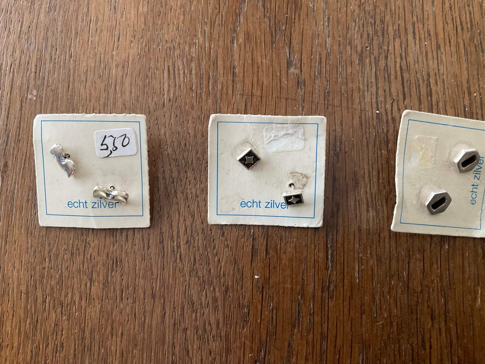 Zilveren oorknopjes, Sieraden, Tassen en Uiterlijk, Oorbellen, Ophalen of Verzenden, Gebruikt, Zilver, Knopjes of Stekers