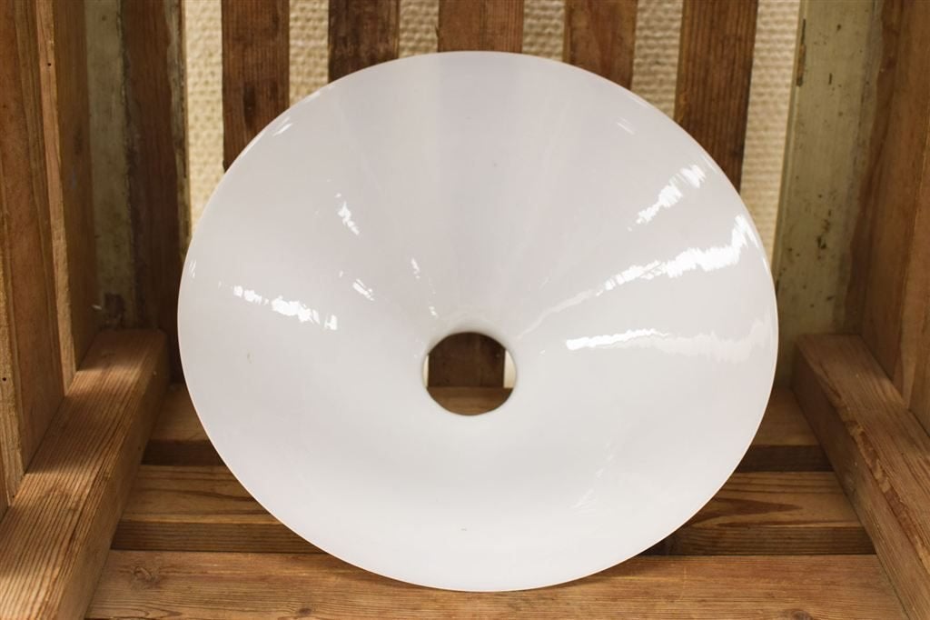 Opaline Lampenkap 49913, Gebruikt, Wit, Rond, Ophalen of Verzenden