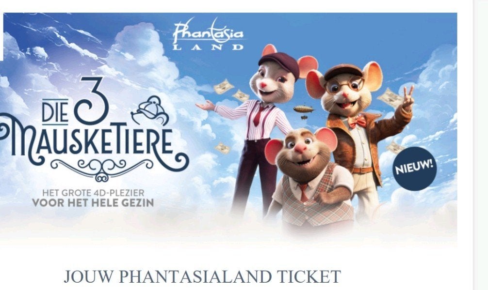4 tickets voor 3/8, Tickets en Kaartjes, Recreatie | Pretparken en Attractieparken, Twee personen, Ticket of Toegangskaart