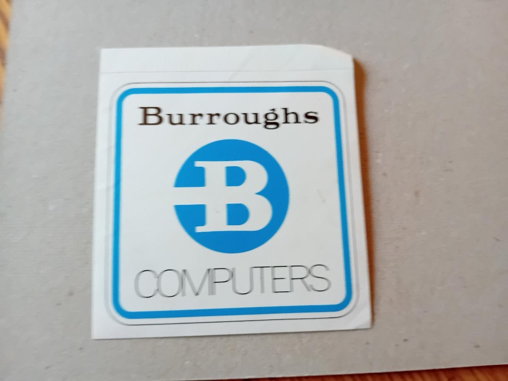 Burroughs sticker computers 9cm, Ophalen of Verzenden, Zo goed als nieuw, Bedrijf of Vereniging