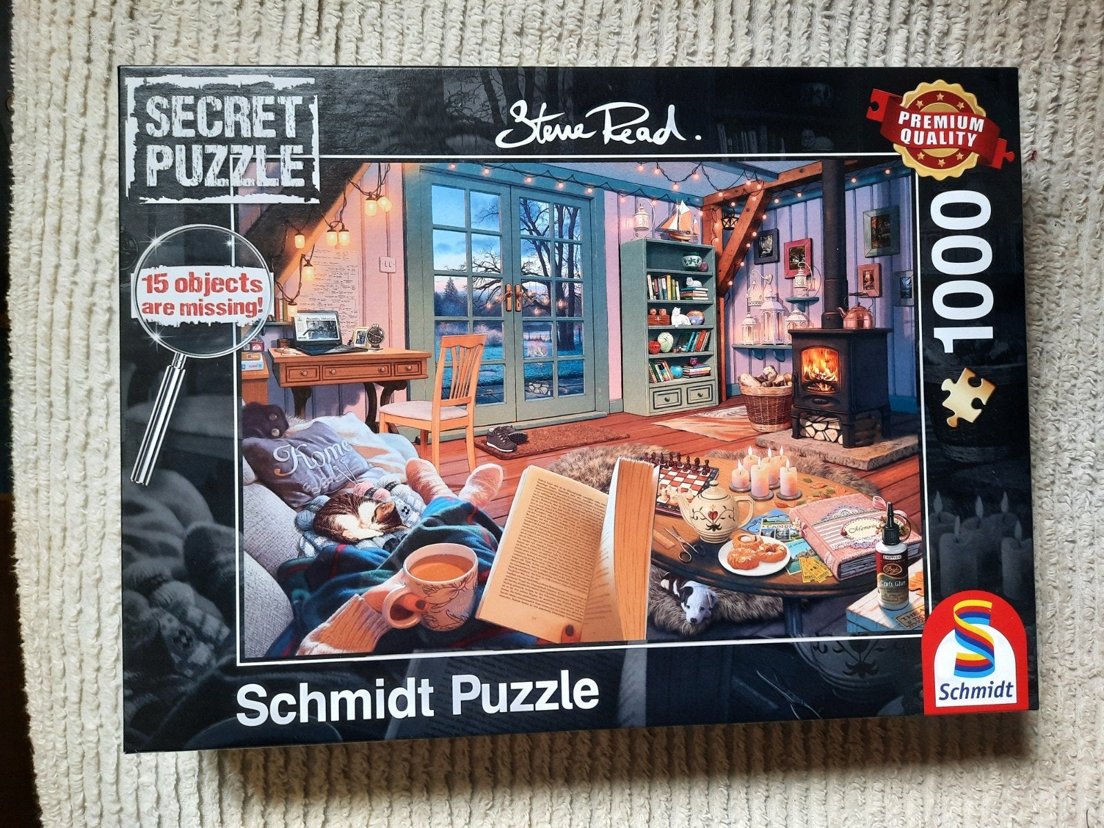 Schmidt Secret Puzzle 1000 stukjes - Gezellige Kamer, Ophalen of Verzenden, 500 t/m 1500 stukjes, Zo goed als nieuw, Legpuzzel