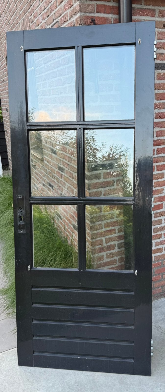 Achterdeur hardhout 88x212cm, Doe-het-zelf en Verbouw, Deuren en Horren, Ophalen, Gebruikt, 80 tot 100 cm, Buitendeur